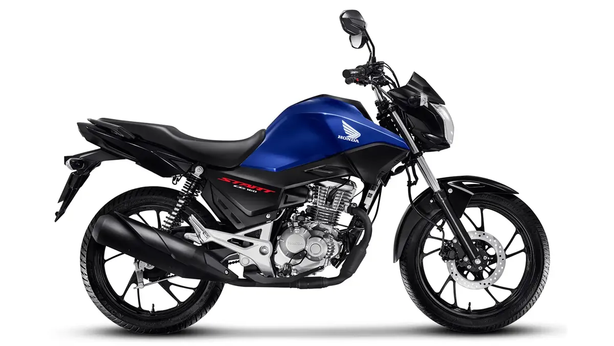 Honda CG 160 Start azul, perfil